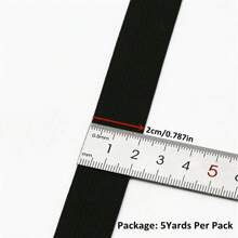 لفة (2-5) ياردة بالحزمة بحزام مرن منسوج بعرض 1.5/2/2.5/3/4/5 سم باللونين الأبيض والأسود، حزام مطاطي لخياطة الملابس والتفصيل وخياطة الألسنة والأشرطة