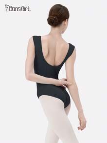 DonsGirl 一件式女式合身芭蕾紧身衣 - 褶皱袖子和腰部 | 现代/古典舞蹈表演服装