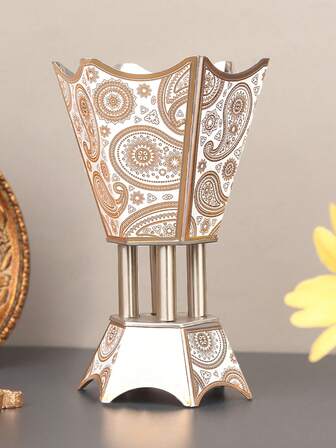 1 st metall Bakhoor rökelsekar, mellanöstern-arabisk rökelsekar i träkol, lämplig för hemböner, heminredning, kontorsdekoration, vardagsrumstillbehör, kan användas som en julklapp eller födelsedagspresent.