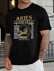 Camiseta de Aries - Regalo divertido de astrología para hombres y mujeres - Mejor camiseta de algodón - Regalo de cumpleaños para amantes de Aries - Negro - Ver 1