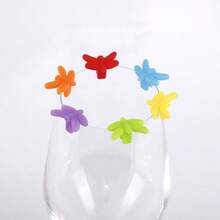 1Set Silicone Wine Glass Labels, Water And Drink Cup Decorations, Party Wine And Champagne Flute Identification Markers, Wedding And Birthday Supplies, Home And Party Decorations - Multicolor - View 5