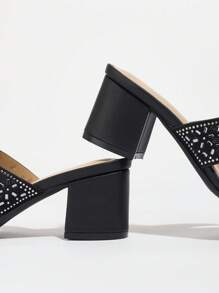 Women's Party Shoes, Wedding Shoes, Fashion Mid-Heel Sandals, Rhinestone Sandals