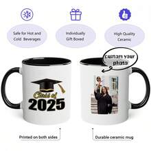 1个，11盎司毕业庆典马克杯，学士帽卷轴，2025届、2026届学生毕业礼物，可定制毕业姓名马克杯，大学及研究生毕业派对纪念礼物，多色高品质马克杯，咖啡杯，牛奶杯