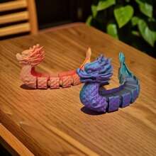 Xiyin Pavilion's Collectible - Hinge-Linked Dragon Boat Art Ornament (Available In Blue-Green/Red-Gold Dual Colors) School Supplies,Back To School