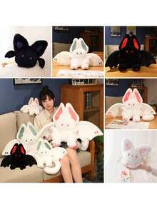 Cute Bat Rabbit Plush Doll Pillow Soft Stuffed Toys, Birthday Gift For Girls, Halloween Bat Plush Decor, Home Decoration, Children Gift - 彩色 - 查看 7