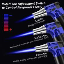 NetHong Refillable Butane Torch Lighter Gas Burner Flame Thrower For Kitchen BBQ Outdoor Camping Equipment - Blue - View 7