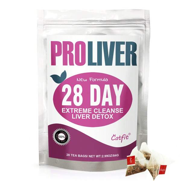 Detox Tea For Liver Support - With Milk Thistle, Turmeric ,Dandelion Root & Fennel - 28 Tea Bags - Herbal Tea By Nutra Tea