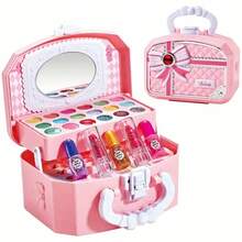 1件套儿童过家家化妆套装，女孩化妆盘，公主手提包，化妆美容套装，口红，眼影，儿童生日礼物