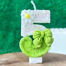 1 Nến số sinh nhật, Nến hoa nơ xanh trang trí bánh sinh nhật, Nến sequin trang trí bánh, Thích hợp cho các bé gái và các vật phẩm kỷ niệm ngày cưới của phụ nữ - Nhiều màu - Xem 11