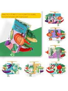 6-Page Unrippable Cloth Book For Infants & Toddlers, Montessori Cognitive Book With Ocean Animals & Dinosaur Cartoon Patterns, Promotes Early Learning & Cognitive Development, Christmas/Thanksgiving Gift, Baby Sensory Book, Infant Cloth Book, Baby's First Cognitive Book