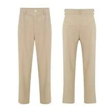 Local Warehouse- Wide Leg, Solid Color, Polyester, Machine Washable [Solid Color Business Suit Pants] Men's Casual Business Suit Pants - Flat Front, Loose Fit, - Màu Khaki - Xem 4