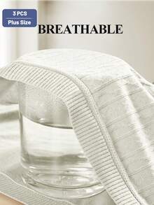 MIOTAN 3条加大码女式蕾丝边舒适透气内裤