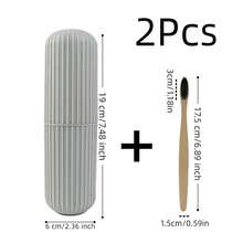 1pc Random Travel Toothbrush Case, Portable Wash Cup, Minimalist Toothbrush & Water Cup Set, 2Pcs/3Pcs Set ( Bamboo Toothbrush + Travel Toothbrush Case) Back To School - Multicolor - View 18