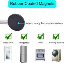 YYST Type A 16 -39.5 Magnetic Curtain Rod For Metal Door,Magnetic Window Café Curtain Rod, French Door Curtain Rods Magnetic Sash Rod W Magnets (Black -1) Back To School - Black -1 - View 4
