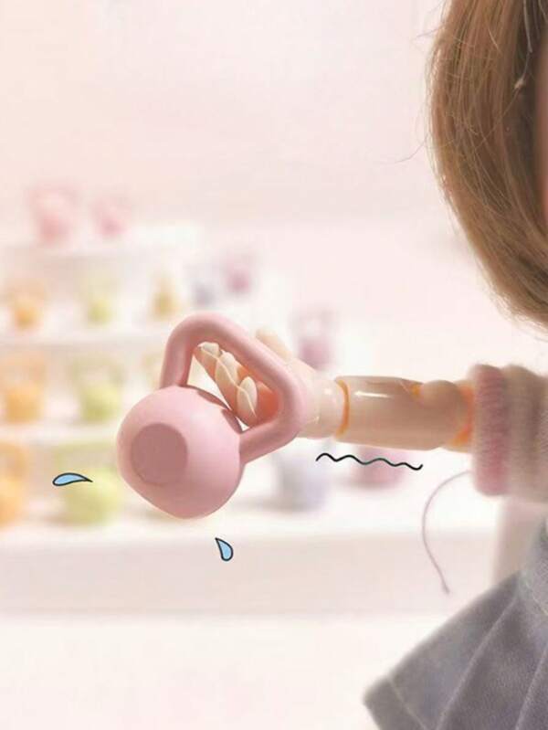 Set da 2 pezzi, modelli in lega di colore macaron di manubrio e kettlebell in miniatura, accessori per mini equipaggiamento fitness, decorazione per casa delle bambole, collezione di modellini e regalo