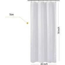 New N&Y HOME Fabric Shower Curtain Liner Long Stall Size 42 Width X 78 Length Inches, Hotel Quality, Washable, White, 42x78 - White 42"W x 78"L (Pack of 1) - View 2