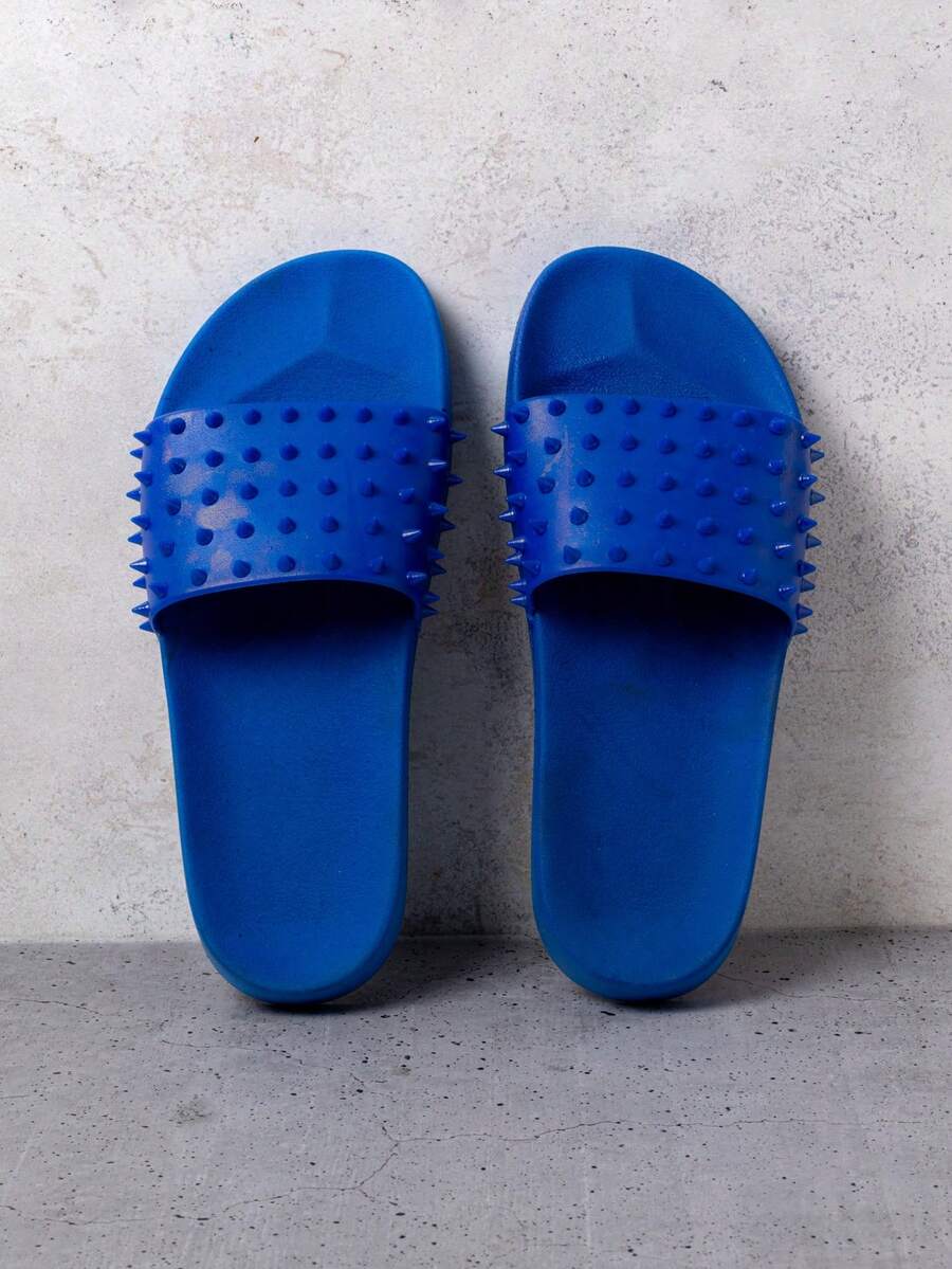 sandalia slide con picos, sandalia plana de plástico hombre,chancla urbana con pinchos, sandalia antideslizante EVA - Azul - Ver 1