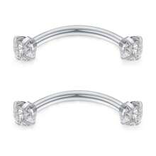 Set de 3 piezas de joyas para perforaciones de ceja, cartílago, labio y daith, de acero quirúrgico en formas de barras curvadas de 6mm, 8mm y 10mm, calibre 16G, para mujeres y hombres