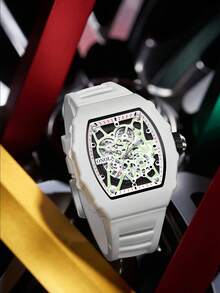 Reloj de cuarzo de moda para hombres de la marca ONOLA, reloj con forma de barril de vino de alta calidad con iluminación, resistente al agua 3ATM, adecuado para uso diario en diversas ocasiones, regalo para el Día del Padre - A - Ver 4