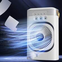 空调扇便携式桌面加湿器家用小型空气冷却器风扇带彩色夜灯适用于办公室 - 彩色 - 查看 3