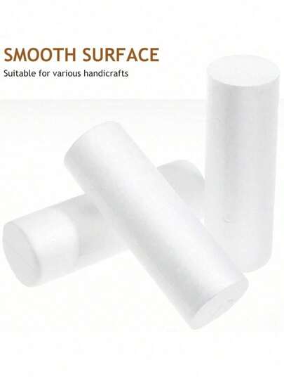 4个白色实心泡沫圆柱体，手工几何形状，手工DIY花艺摆件，婚礼装饰，手绘DIY圆柱工艺材料，情人节