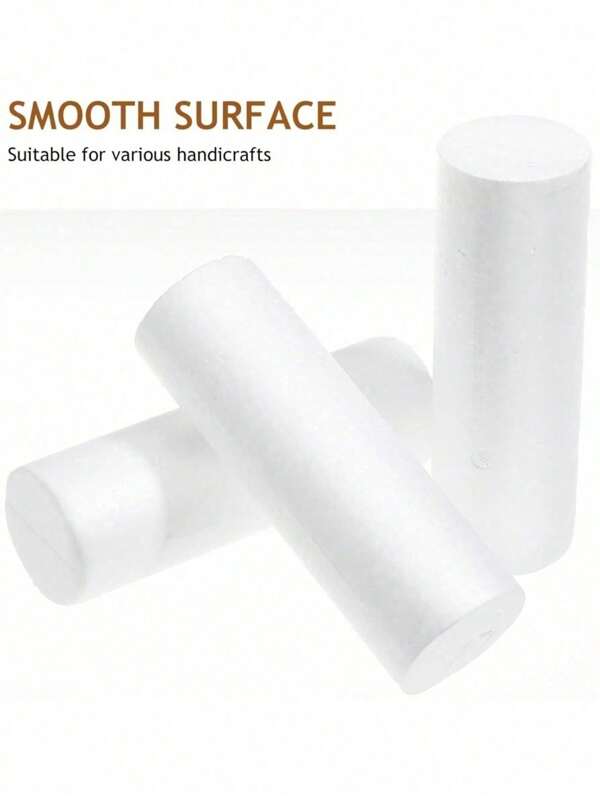 4pcs White Solid Foam Cylinder, Handmade Geometric Shapes For Floral Arrangement, Wedding Decor, Handpainted DIY Craft Supplies