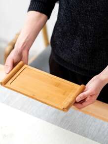 1 pièce Plateau à thé en bambou de forme enroulée, plateau de service à thé domestique, support résistant à la chaleur, matériau naturel, 2 styles disponibles - style japonais minimaliste ou accessoire de mini-service à thé en bois, retour à l'école de la culture du thé