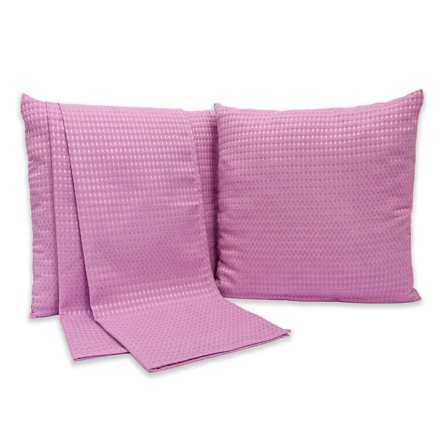 Peseira Solteiro + 1 Capa de Almofada Piquet Favinho Decoração - Rosê - Visão 1