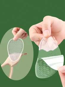 1 Pair Forefoot Pad Silicone Gel Cushion Insoles, Non-Slip For High Heels & Sandals