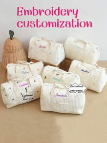 1 pezzo Borsa mamma personalizzata con ricamo a disegno di orsetto, borsa maternità e per bambini di grande capacità personalizzata con ricamo, borsa fasciatoio con motivo carino a cartoni animati, borsa a tracolla multifunzione alla moda per mamme, adatta per uso quotidiano e come regalo per famiglia, amici, neomamme, forniture scolastiche, di grande capacità, versatile, multifunzione, colorata, carina, adorabile, sobria, divertente, kawaii, stile Y2K, minimalista, per pendolarismo, casual business, basic, personalizzata, unica, regali ideali per lui, regali ideali per lei, per lei, famiglia, amici, fidanzata, per anniversari, per compleanni, per vacanze/viaggi, per attività all'aperto/uscite/viaggi/escursioni/stadio/sport/arrampicata, per lavoro/pendolarismo/ufficio