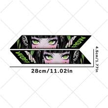 1 对动漫眼睛设计女孩脸贴纸适用于 JDM 自行车车架、山地自行车头管车架、电动自行车装饰、乙烯基贴花 - 均碼 - 查看 16