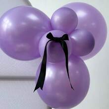 111 个/套紫色和白色气球配黑色蝴蝶结，适合生日、婚礼、成人派对装饰 - 白紫套裝 - 查看 5