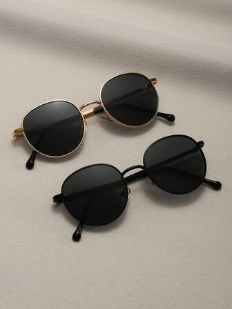 1/2 件女士复古金属几何圆形嘻哈派对装饰时尚眼镜套装海滩配饰女士眼镜墨镜