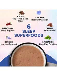  Mushroom Hot Cocoa Sleep Aid: Keto-Friendly Melatonin Supplement With Reishi, L-Theanine & Cacao | 20 Servings To Fall Asleep Faster And Stay Asleep - 其他 - 查看 4
