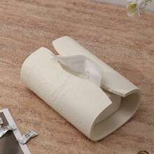 1pc Resin Tissue Box Holder Desktop Tissue Holder Tissue Box Cover Tissue Storage Box Centerpiece Bathroom Accessories Imitation Stone Material - 1pc - View 4