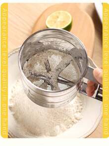 1 件不锈钢面粉筛，不锈钢细网面粉筛，单手面粉筛，用于烘焙、蛋糕和甜点的糖粉筛 - 銀色 - 查看 4