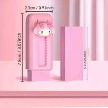 ¡Esencial para volver a la escuela! Set de 1/5 piezas con personajes de Sanrio, que incluye Hello Kitty, Kuromi, etc. - Hecho de material ABS resistente anti-manchas y anti-caídas - Incluye My Melody, Pompompurin, My Melody