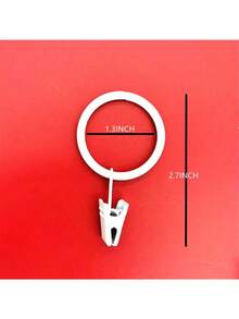 20pcs White Curtain Rings With Clips, Curtain Hooks Hangers For Hanging Curtains, Bowknot Backs, Curtain Rings With 1.3 Inch (Approx. 3.3cm) ID, Suitable For Curtain Rods Up To 1 Inch (Approx. 25.4cm) Diameter - White - View 2
