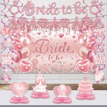 Bachelorette Party Banner Decorations - Bridal Shower Party Decor And Supplies Kit Bride,Bachelorette Ideas Bachelor Party Decorations Pack Bachelor Party Photo Backdrop For Honeycomb Centerpiece,Hanging Swirl(3.6*5.9FT/110*180CM)