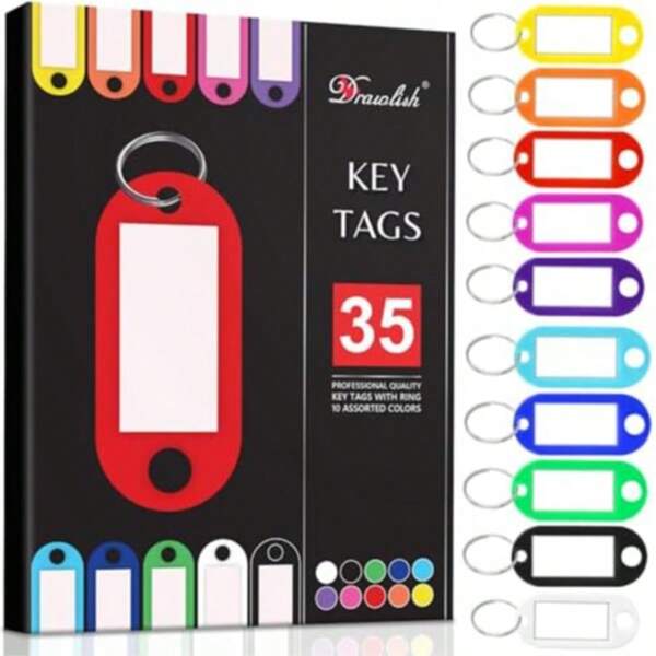35pcs Key Tags, Luggage Tags, Item Markers, Identification Labels For Keys, Luggage, Organizers
