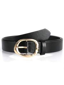 1 件女士金色金属扣 PU 皮革腰带