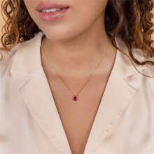 18K Gold Plated Pear-Shaped Zirconia Stainless Steel December Birthstone Necklace, Christmas, Birthday, Valentine's Day Gift