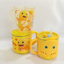 nailong 耐龙/奶龙卡通餐具，家用不锈钢防滴水杯，不锈钢叉勺套装，适用于水果、沙拉和餐食，卡通 3D 杯，适用于大水壶，完美的生日礼物，学校用品 - 彩色 - 查看 11