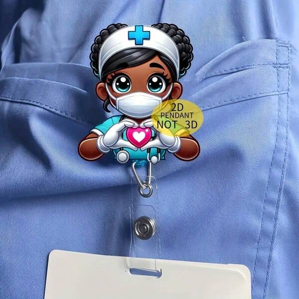 1 pezzo Porta badge infermieristico retrattile in acrilico con molletta - Cordino portanome rotante a 360° per studenti infermieri, infermieri professionali, personale medico - Forniture scolastiche, Ritorno a scuola