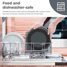 Dog Bowl, Stainless Steel Dog Food And Water Bowl With Non Slip Quiet Bottom, Easy To Clean, Dishwasher Safe, 64oz, Blue-Cb - 深灰色 - 查看 4