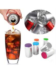 1/2 件可重复使用罐盖，硅胶汽水瓶盖，汽水、啤酒、能量饮料、果汁罐顶部保护器