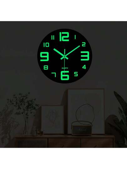 1pc 12 16 Inch Vintage Tuscan Country Big Digit Wooden Glow In Dark Wand Clock, AA Battery Powered, Round Silent Non Ticking, Luminous Numbers s, Home Living Room, Bedroom, Office, Outdoor, (No Included) School Surprise Dormitory Back To Room Supplies
