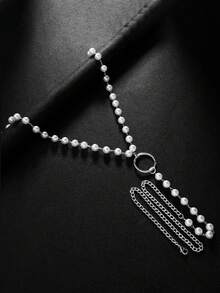 1 件性感女士仿珍珠丁字裤内衣链，时尚女士水钻身体链，闪亮金色/银色可供选择，适用于比基尼、性感内衣配饰、沙滩装、狂欢装、角色扮演、夜总会、约会之夜、情人节、节日庆典配饰、性感礼服配饰， - 彩色 - 查看 2