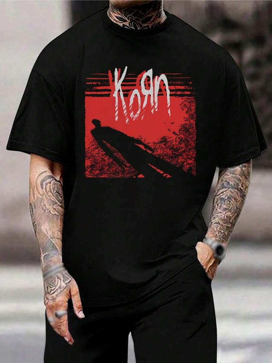 Camiseta de Korn Band - Camiseta gráfica para hombre y mujer - Mercancía de Nu Metal - Ropa para fans de música rock - Ropa para concierto - Camiseta de Heavy Metal - Regalo para papá - Negro - Ver 1