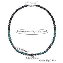 1 Pc Men Handmade Natural Stone Beads Single Layer Punk Style Necklace, Gift For Men In Summer - Multicolor - View 3